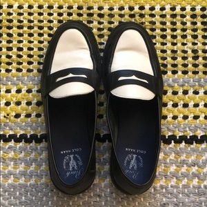 Black and White Cole Haan Pinch Weekender Loafers